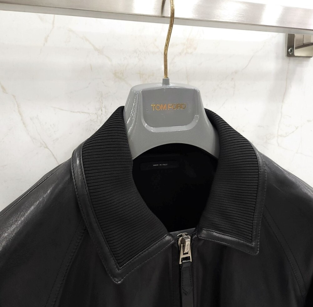 [럭스유] (새상품) 48 / 톰포드 블랙 블루종 레더 자켓