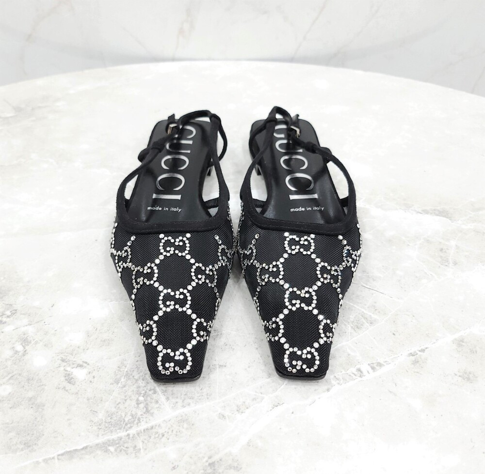 [럭스유] (새상품) 36 / 구찌 GG 임벨리시드 발레리나 플랫 슬링백 771662