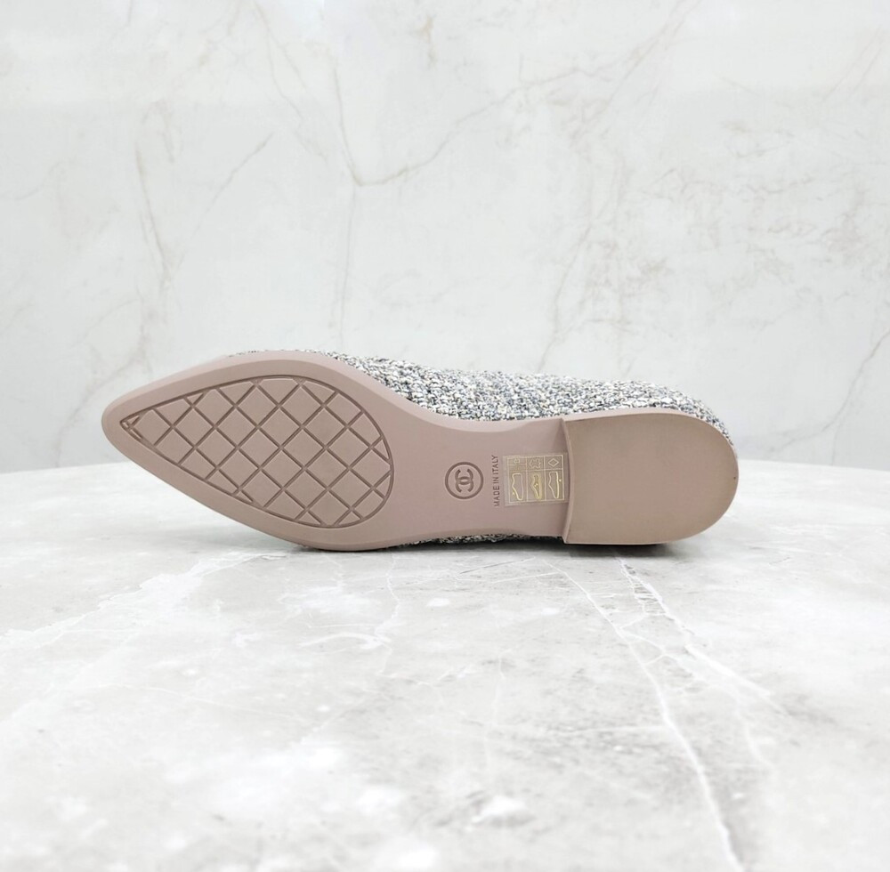 [럭스유] (새상품) 36 / 샤넬 CC로고 트위드 레이스업 로퍼