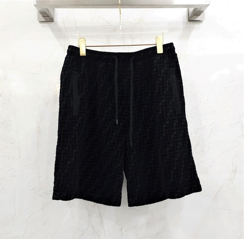 [럭스유] 48 / 펜디 FF 모티프 버뮤다 블랙 피케 팬츠 FB0689