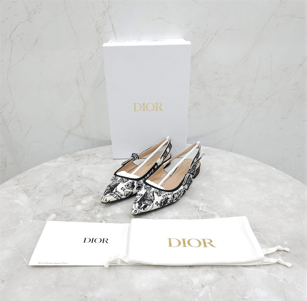 [럭스유] 37 / 디올 자디올 슬링백 발레리나 플랫 플래드파리 KCB660KPY