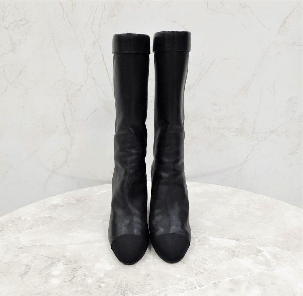 [럭스유] 39 / 샤넬 블랙 레더 롱 부츠