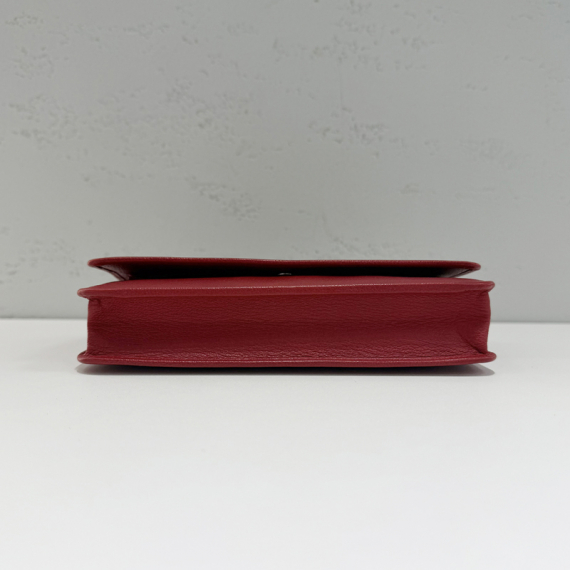 샤넬 까멜리아 WOC 레드 은장 크로스백 16번대