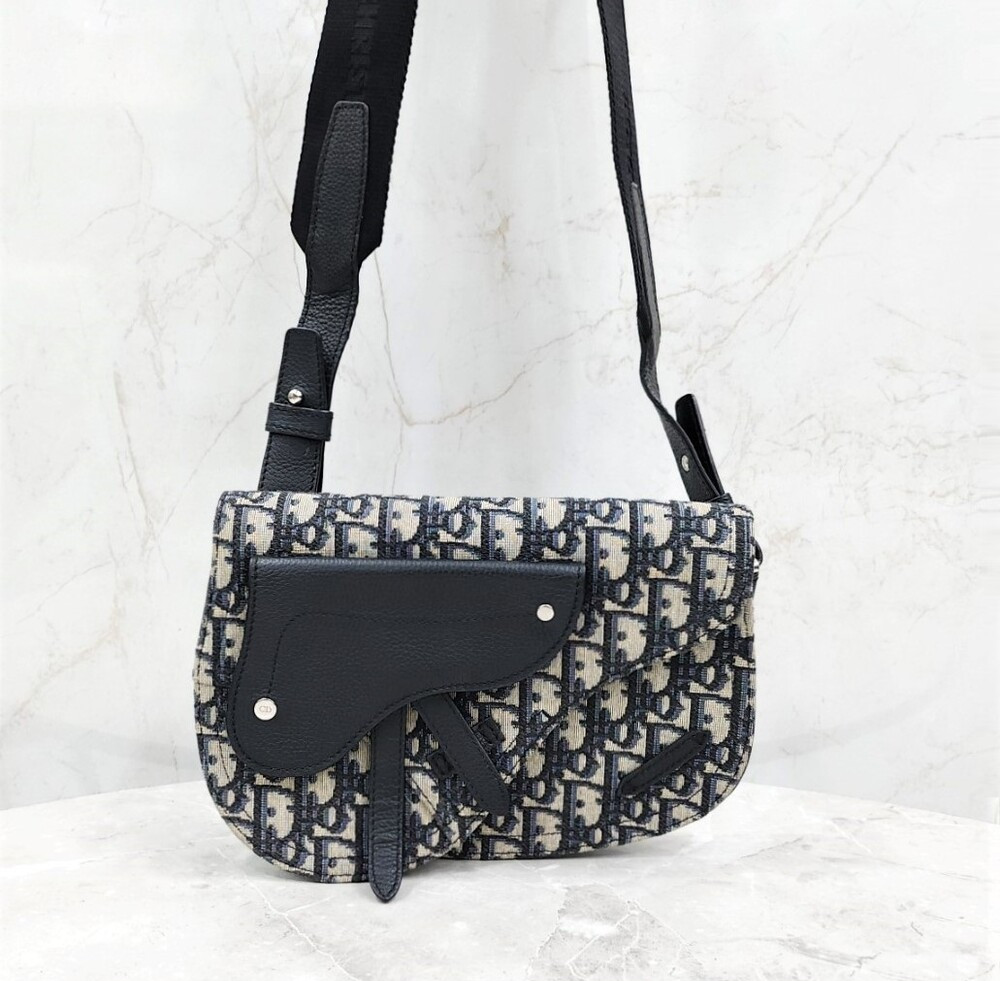 [럭스유] 디올 오블리크 자카드 새들 파우치 크로스백 1ADPO095YKY