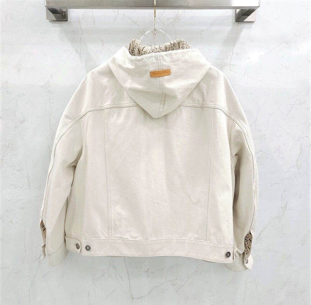 [럭스유] (새상품) 34 / 디올 오버사이즈 에크루 오블리크 데님 자켓 522V46A3050