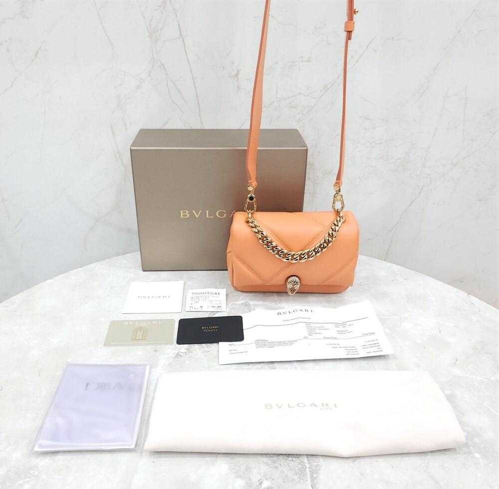 [럭스유] (새상품) 불가리 세르펜티 카보숑 레더 미니 크로스백