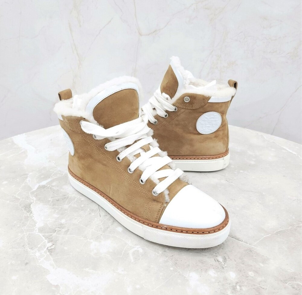 [럭스유] 38.5 / 에르메스 브라운 시어링 하이탑 스니커즈