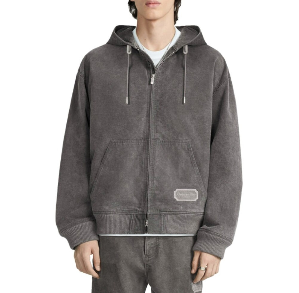 [럭스유] 52 / 디올 콘트라스트 쿠튀르 자수 지퍼 블루종 자켓