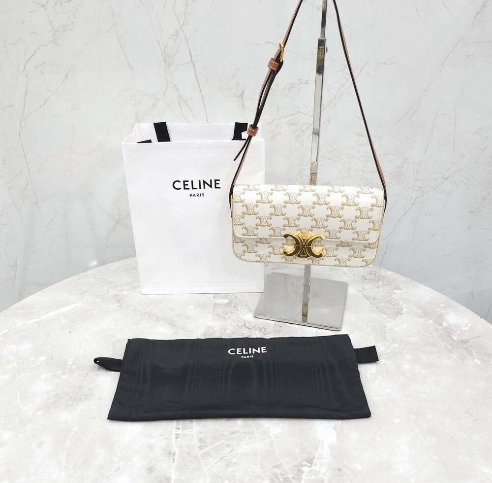 [럭스유] 셀린느 클로드 트리옹프 캔버스 카프스킨 숄더백 194142CUZ.01BC