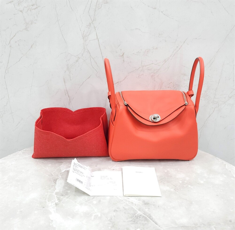 [럭스유] 에르메스 린디 26 에버컬러 오렌지필드 은장 W각인