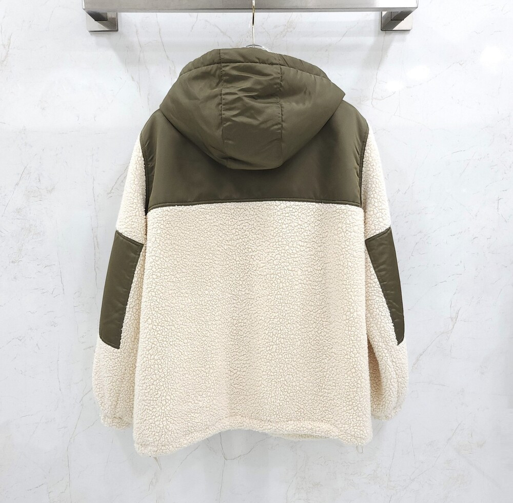 [럭스유] (새상품) 34 / 셀린느 플리스 퍼 이펙트 캐시미어 자켓 카키 RV0EU536S