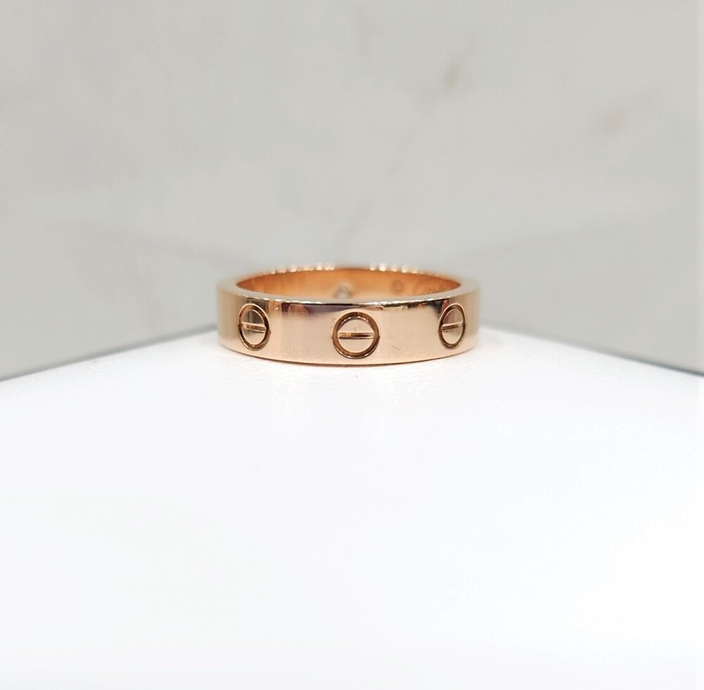 [럭스유] 까르띠에 다이아 1P 러브밴드 링 49호 18K 로즈골드