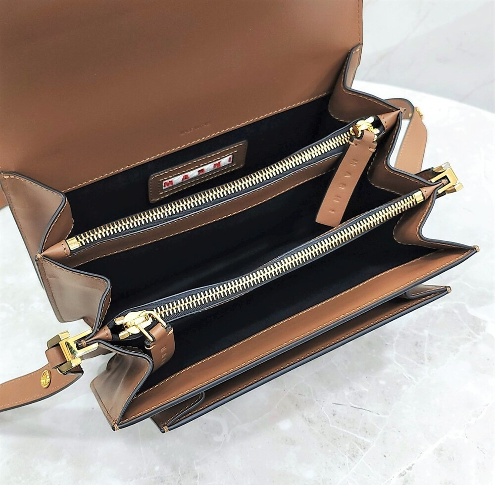 [럭스유] 마르니 미디움 카프스킨 트렁크 숄더백