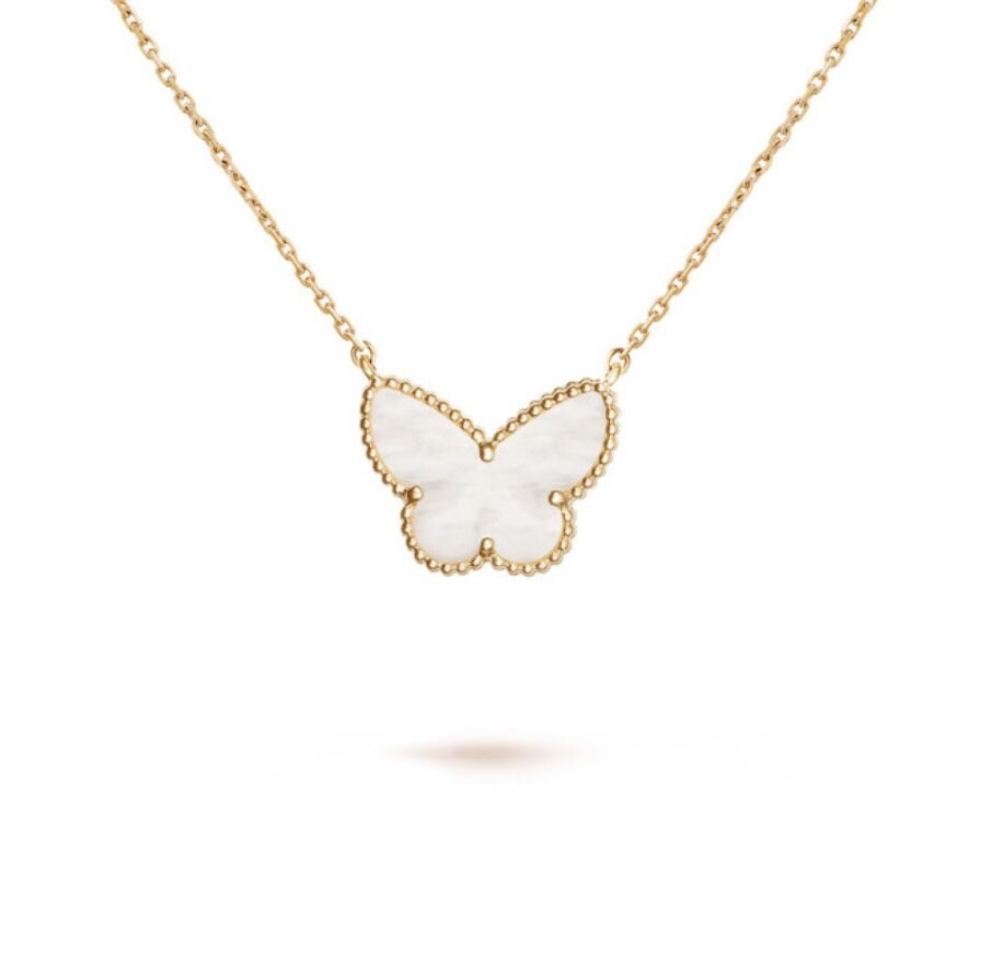 [럭스유] (새상품) 반클리프앤아펠 럭키 알함브라 버터플라이 네크리스 마더오브펄