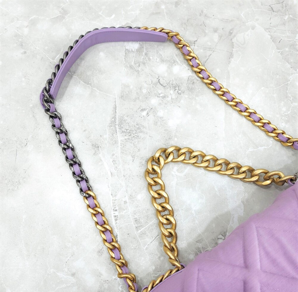 [럭스유] 샤넬 19 플랩백 저지 라일락 AS1160