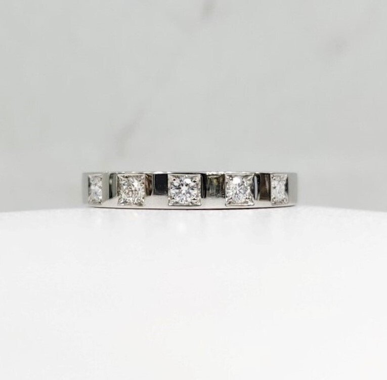 [럭스유] 불가리 다이아 5P 플래티넘 메리미 웨딩링 48호 336847