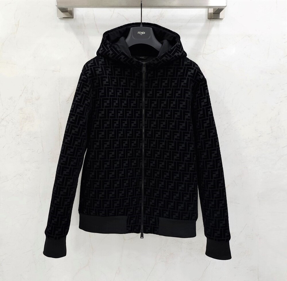 [럭스유] 50 / 펜디 FF 블루종 자켓 후드 집업 FW1040