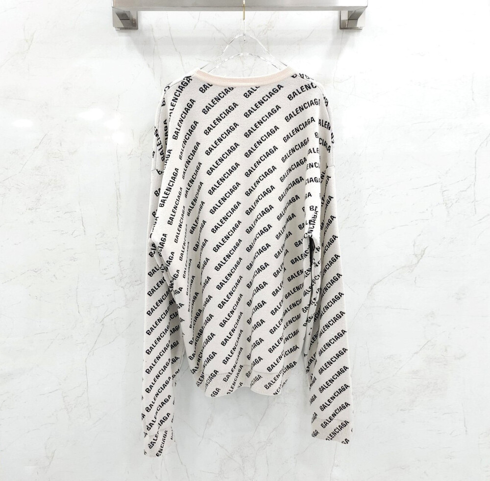 [럭스유] XL / 발렌시아가 멀티로고 울 라운드 니트 702952