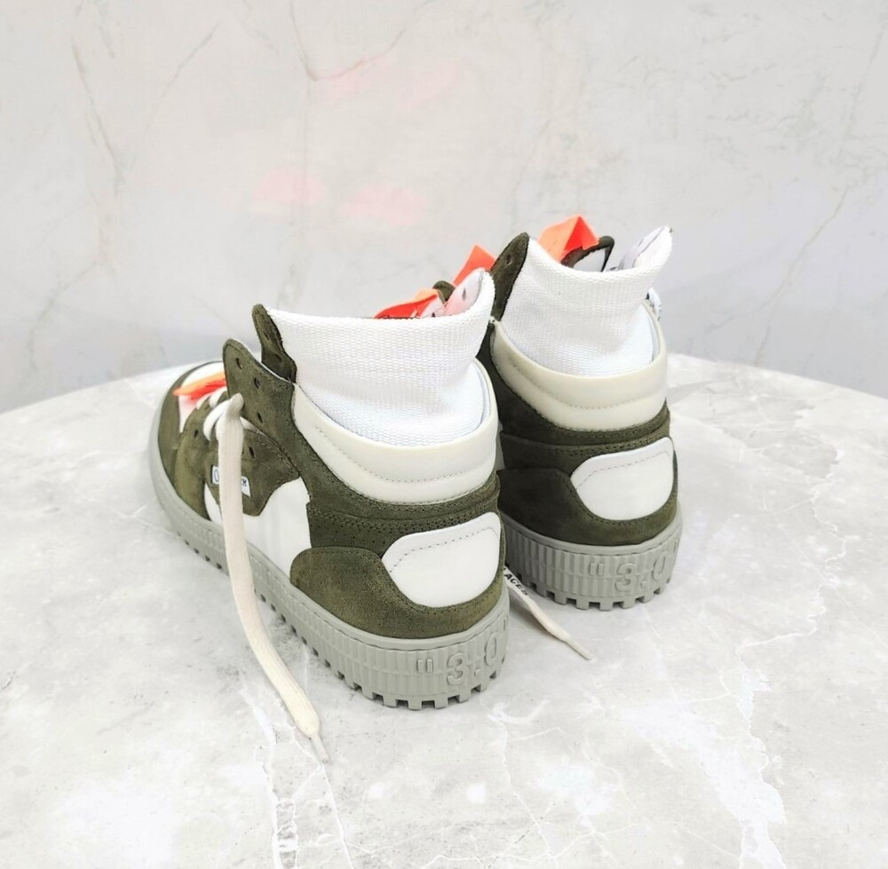 [럭스유] (새상품) 41 / 오프화이트 오프코트 3.0 하이탑 스니커즈 카키
