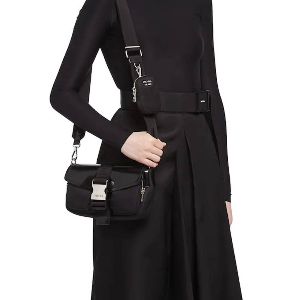 [럭스유] 프라다 포켓 나일론 브러시드 레더 숄더 크로스백 1BD295
