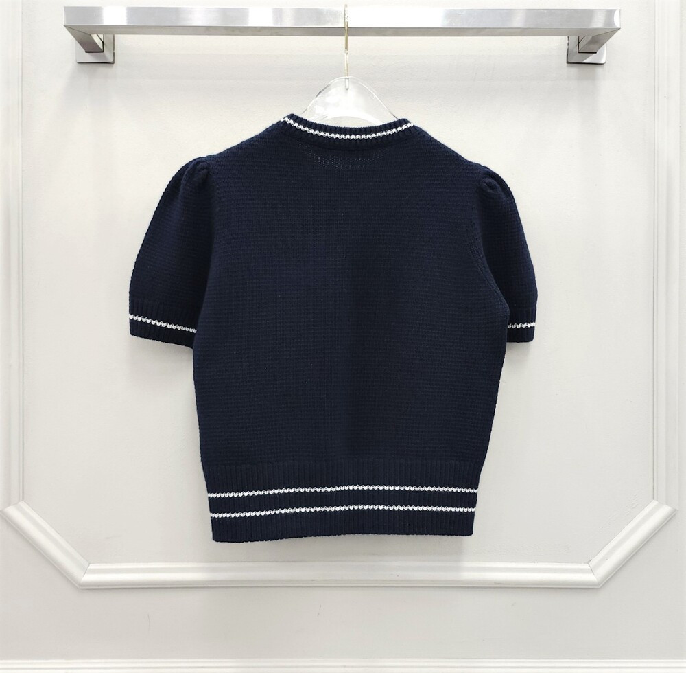 [럭스유] 38 / 디올 캐시미어 스웨터 반소매 울 니트