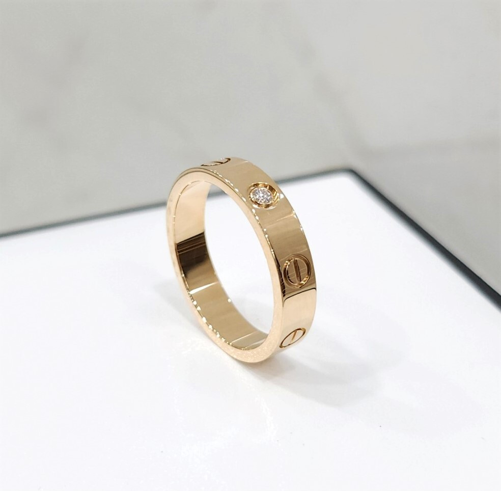 [럭스유] 까르띠에 다이아 1P 러브밴드 링 스몰 52호 B4056100