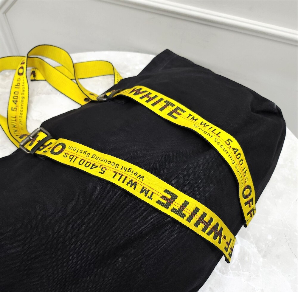 [럭스유] 오프화이트 로고 캔버스 인더스트리얼 토트백