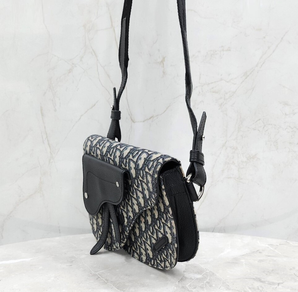 [럭스유] 디올 오블리크 자카드 새들 파우치 크로스백 1ADPO095YKY