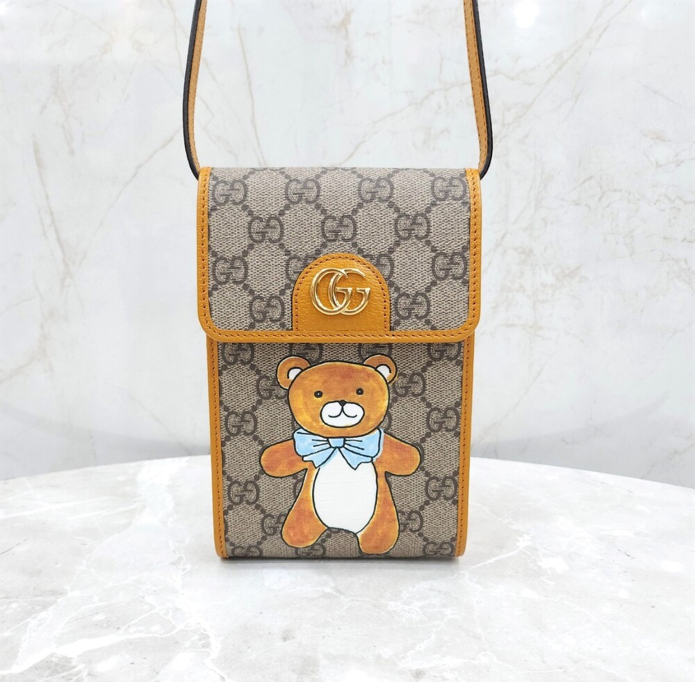 [럭스유] 구찌 X 카이 한정판 GG 슈프림 테디베어 미니 크로스백