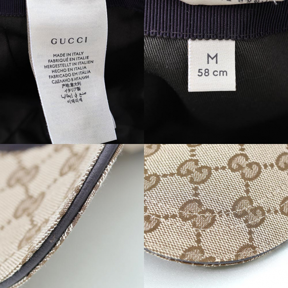 Gucci(구찌) 200035 오리지널 GG 캔버스 WEB 디테일 야구 모자 M