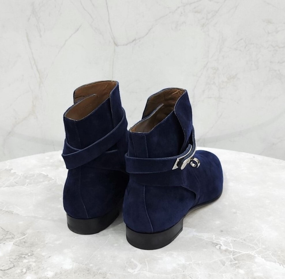 [럭스유] 37 / 에르메스 스웨이드 네이비 켈리 부츠