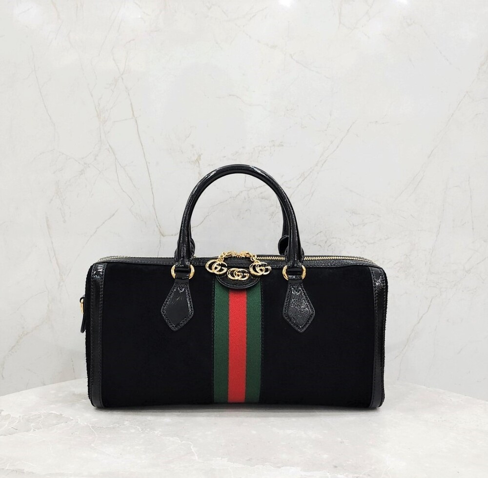 [럭스유] 구찌 GG 스웨이드 오피디아 탑핸들 백 블랙 524532