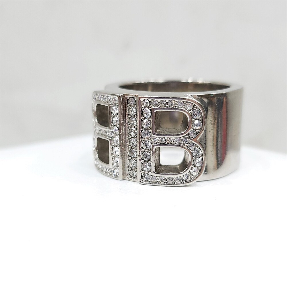 [럭스유] 발렌시아가 BB 라인스톤 큐빅 실버 반지 54호