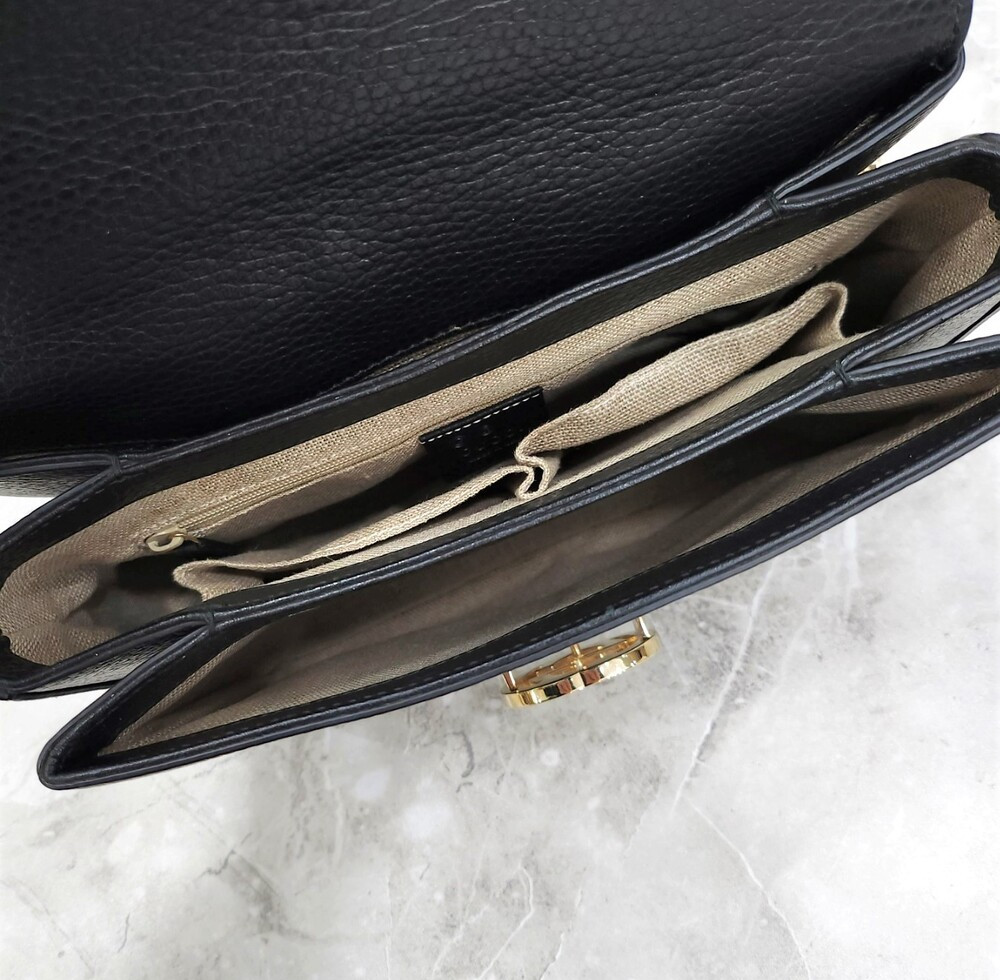 [럭스유] 구찌 인터로킹 탑핸들 레더 체인 숄더백 510302