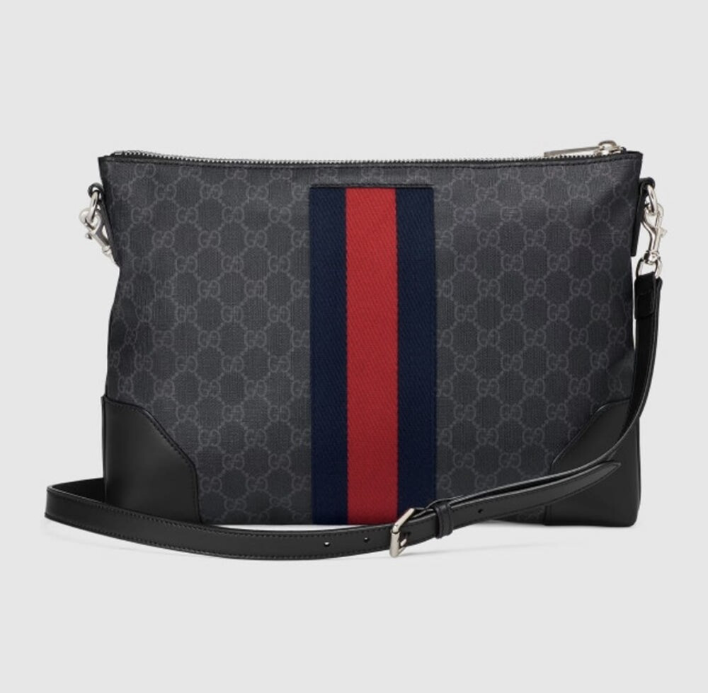 [럭스유] 구찌 GG 수프림 블랙 캔버스 메신저백 474139