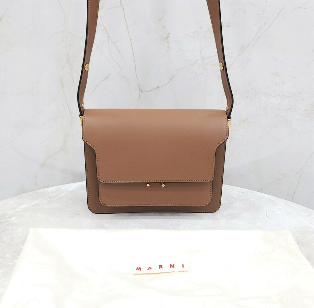 [럭스유] 마르니 미디움 카프스킨 트렁크 숄더백