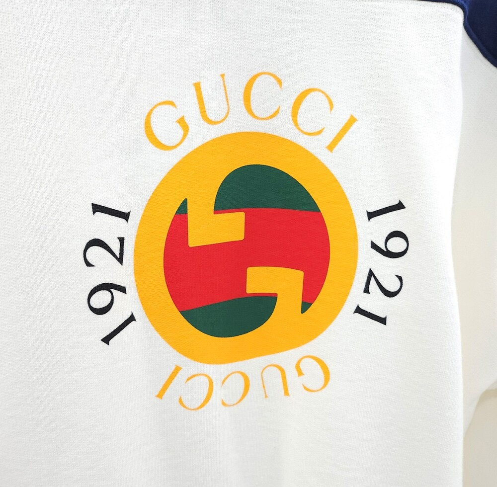 [럭스유] M / 구찌 로고 프린트 코튼 저지 맨투맨