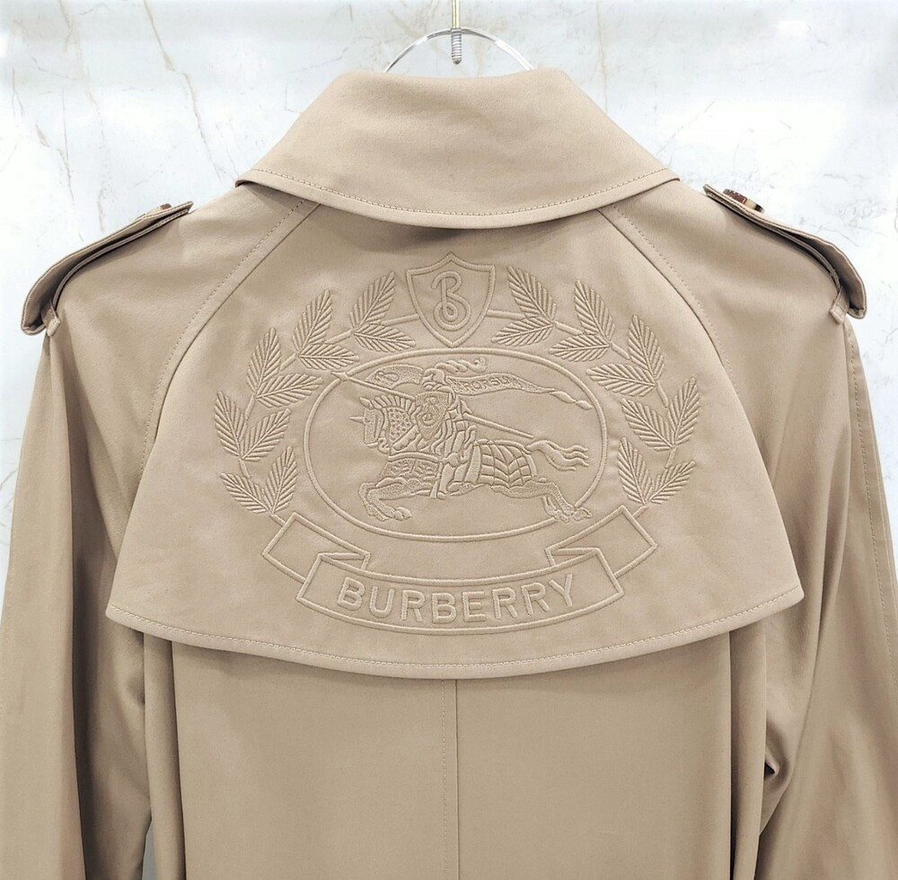 [럭스유] (새상품) 36 / 버버리 자수로고 켄싱턴 롱 트렌치 코트