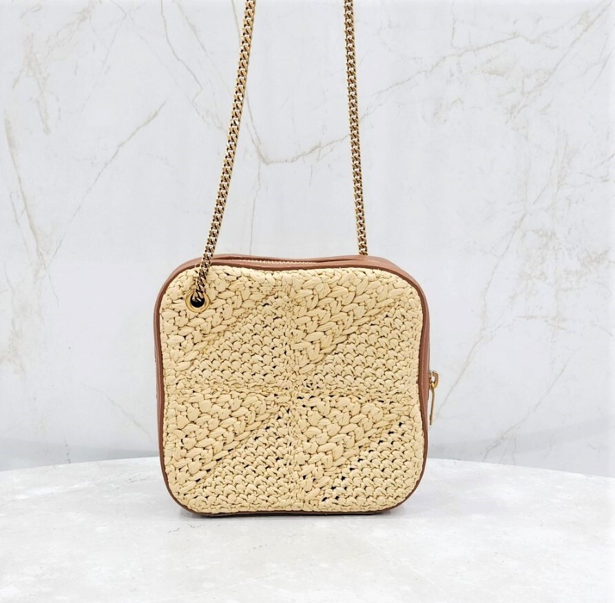 [럭스유] 생로랑 라피아 제이미 큐브 체인백 671861