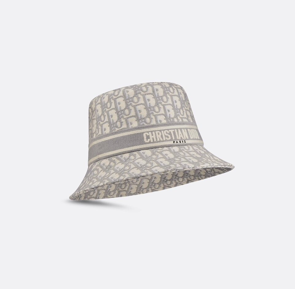 [럭스유] 디올 오블리크 버킷햇 자수 그레이 58 11DOB923I132