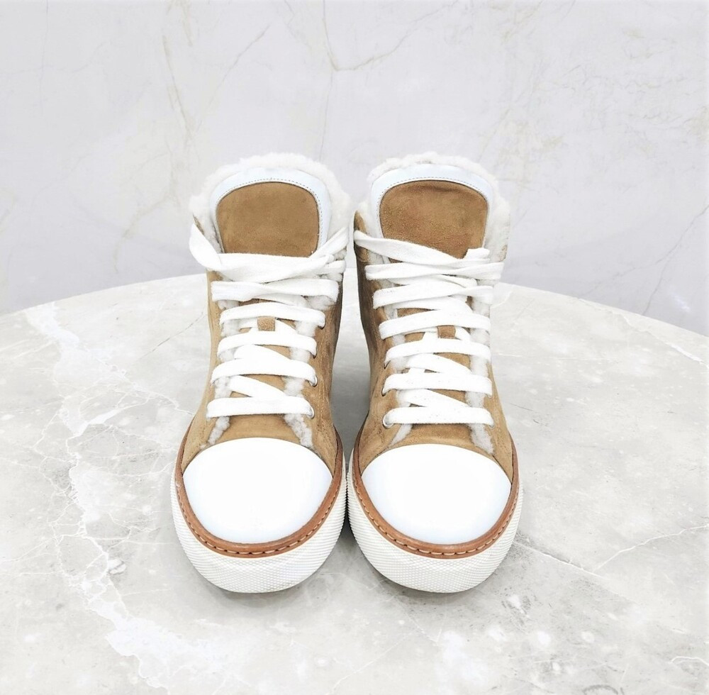 [럭스유] 38.5 / 에르메스 브라운 시어링 하이탑 스니커즈