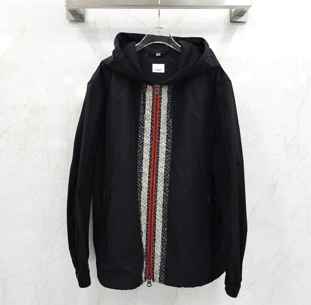[럭스유] XL / 버버리 블랙 스트라이프 로고 후드 바람막이