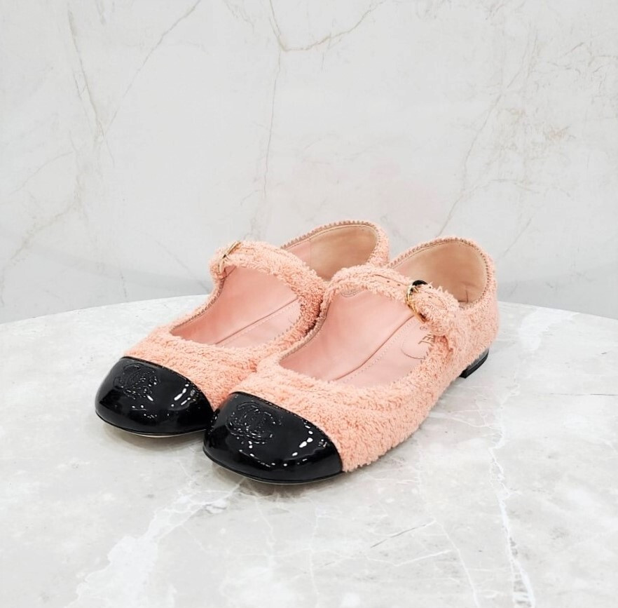 [럭스유] (새상품) 37 / 샤넬 트위드 메리제인 플랫 슈즈 G36482