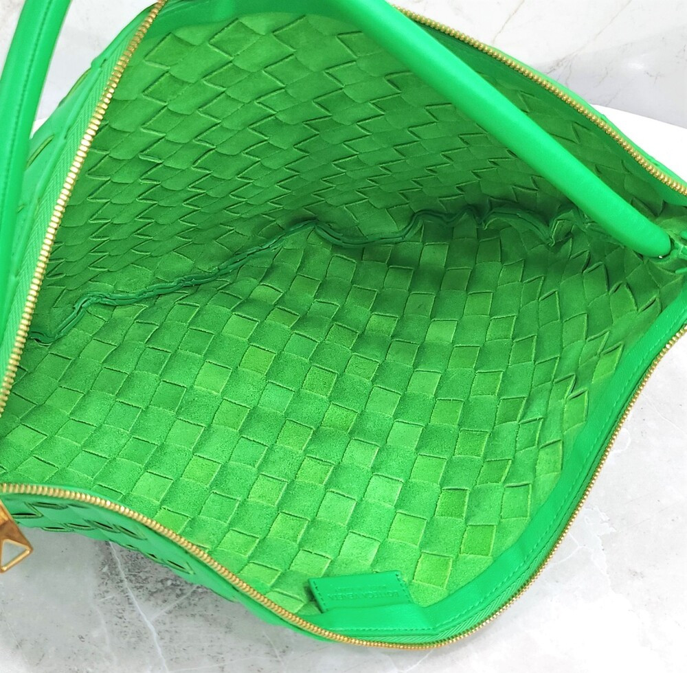 [럭스유] 보테가베네타 그린 미디엄 턴 파우치 숄더백 701024