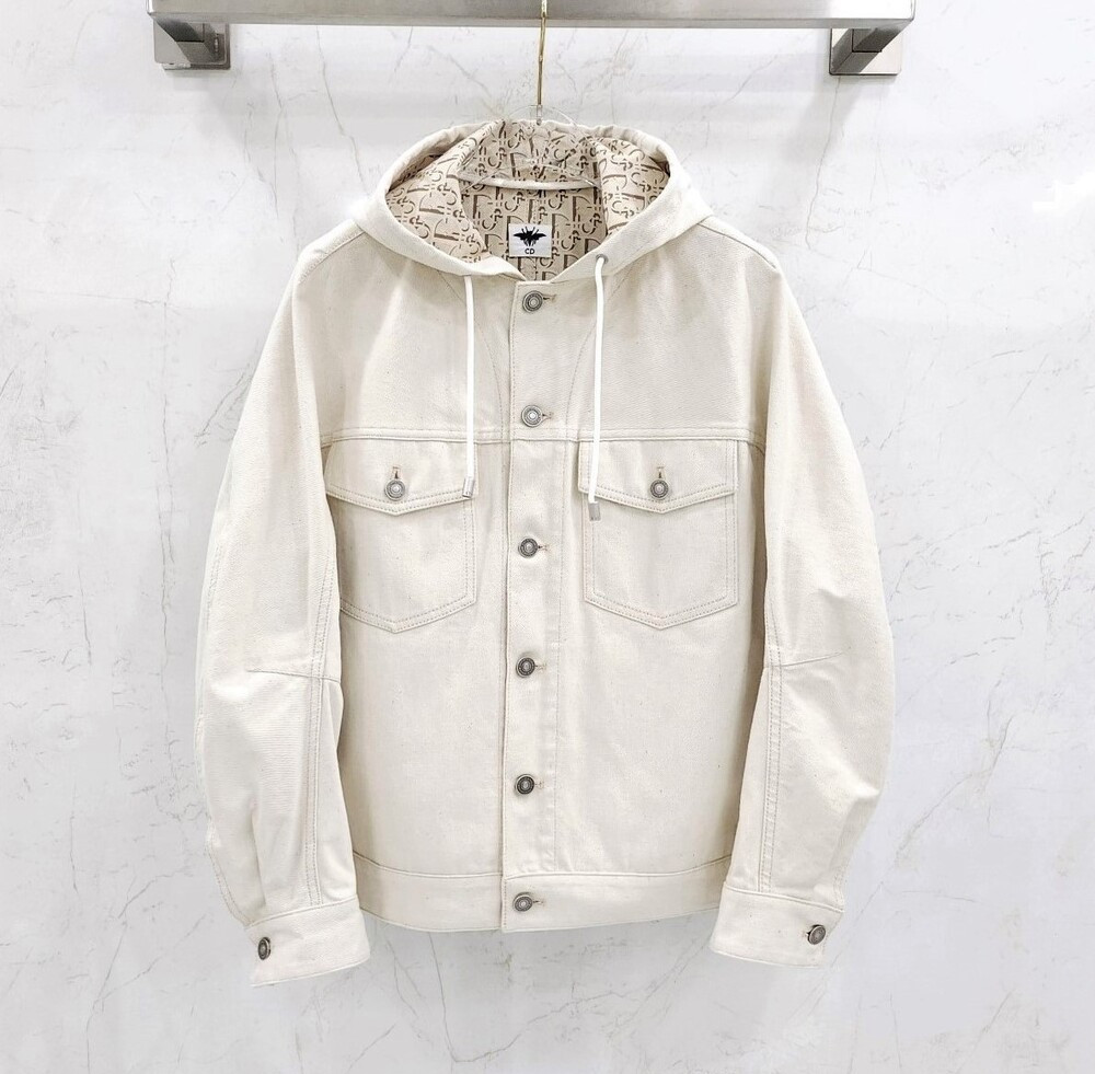 [럭스유] (새상품) 34 / 디올 오버사이즈 에크루 오블리크 데님 자켓 522V46A3050