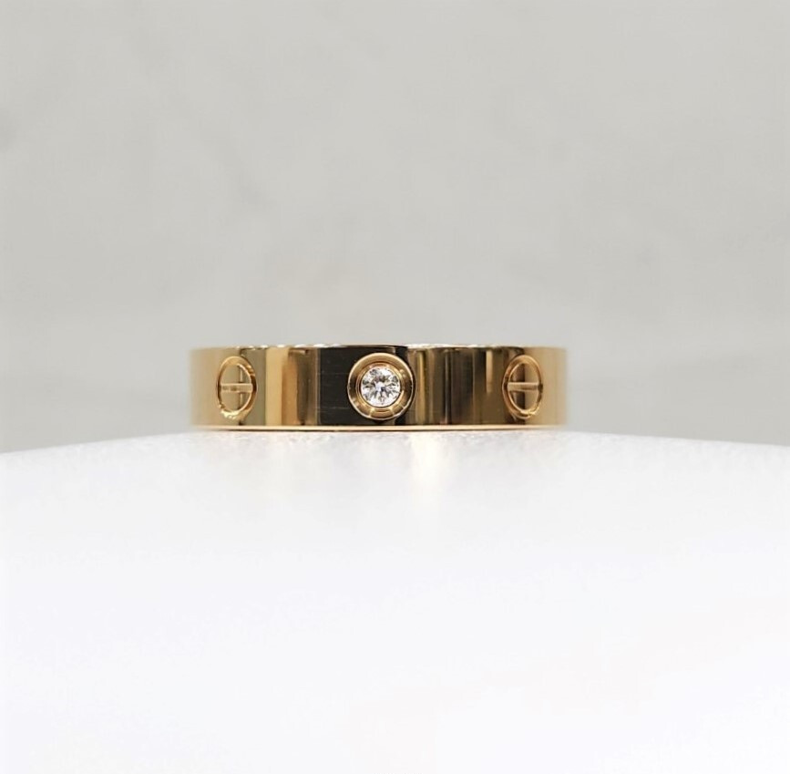 [럭스유] 까르띠에 다이아 1P 러브밴드 링 스몰 52호 B4056100