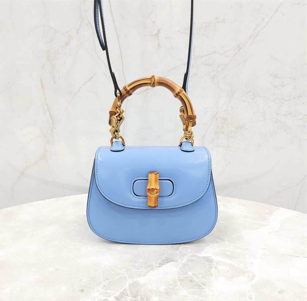 [럭스유] 구찌 뱀부 1947 탑핸들 미니 토트백 686864