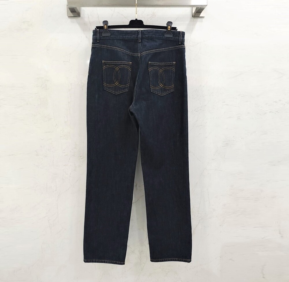 [럭스유] (새상품) 40 / 샤넬 25C 크루즈 CC로고 백포켓 스티치 데님 팬츠 P78765