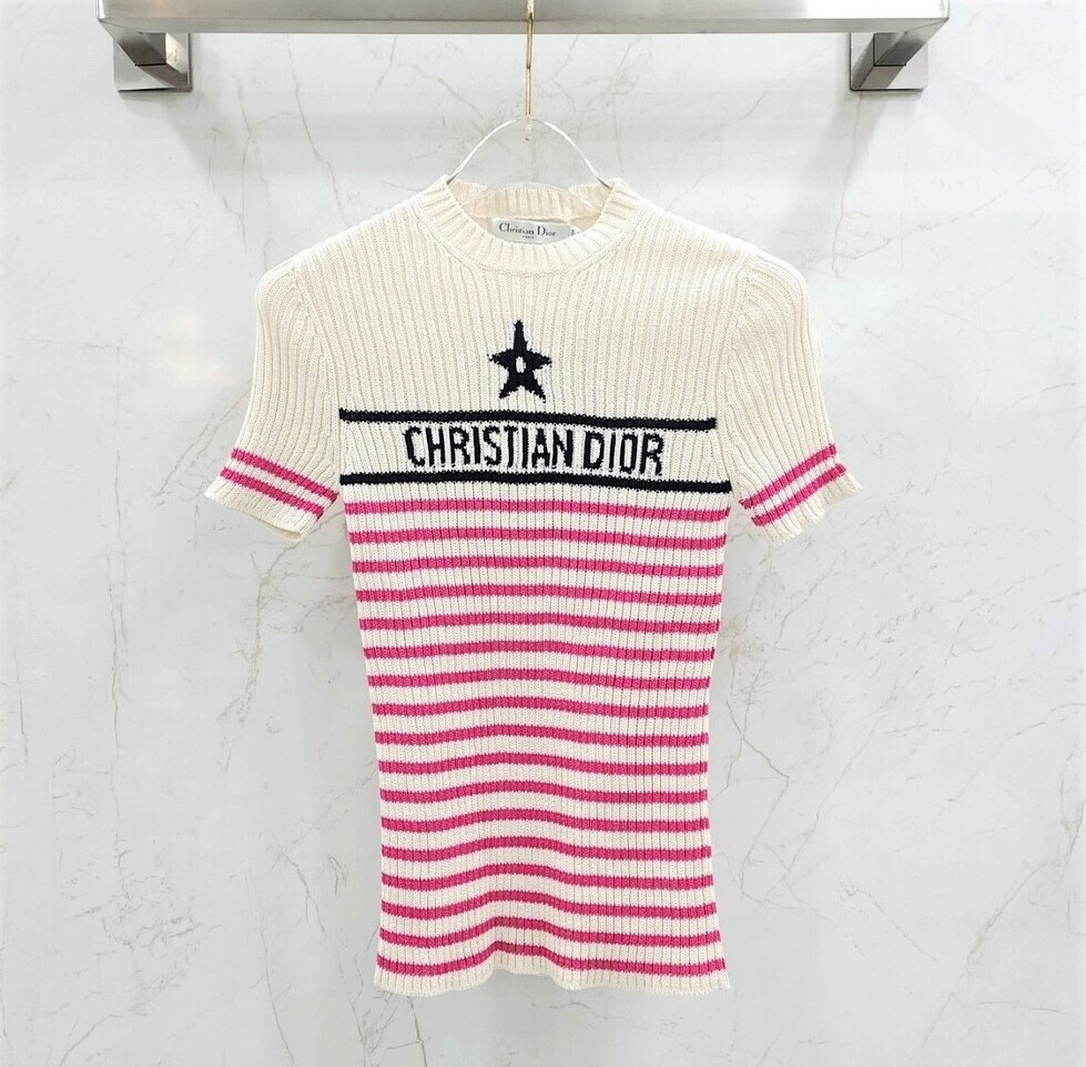 [럭스유] 36 / 디올 리비에라 스트라이프 반소매 니트