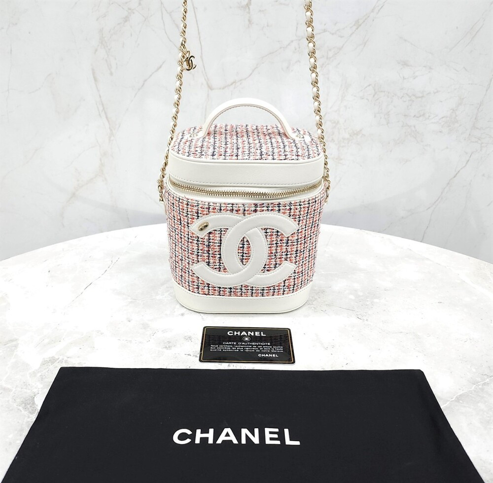 [럭스유] 샤넬 CC로고 트위드 베니티 코스메틱 백 AS0323